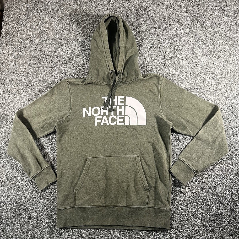 The North Face Hoodie Olive Green Pullover Logo Sweatshirt Men’s Small S